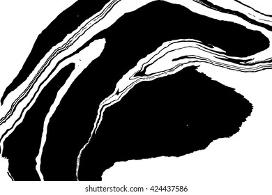 Ink texture. Mix of a white and black paint, closeup. Abstract marbling texture. Handmade ebru technique. Watercolor stains print background. Cover design for party invitation. Traditional Turkish.