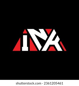 INK Dreieck-Buchstaben Logo Design mit Dreieck Form. INK Dreieck Logo Design Monogramm. INK Dreieck-Vektorlogo-Vorlage mit roter Farbe. INK dreieckiges Logo Einfach, elegant und luxuriös.