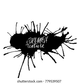 Ink vector brush drops. Vector illustration. Grunge hand drawn watercolor texture. Space for text.