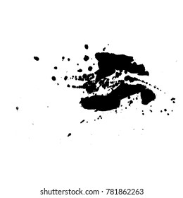 Ink vector brush drops. Vector illustration. Grunge hand drawn watercolor texture. Space for text.
