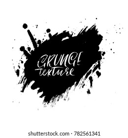 Ink vector brush drops. Vector illustration. Grunge hand drawn watercolor texture. Space for text.
