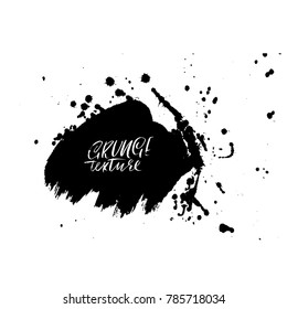 Ink vector brush drops. Vector illustration. Grunge hand drawn watercolor texture. Space for text.