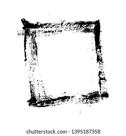 Ink vector brush stroke frame. Vector illustration. Grunge texture.