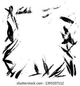 Ink vector brush stroke frame. Vector illustration. Grunge texture.