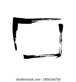 Ink vector brush stroke frame. Vector illustration. Grunge texture.
