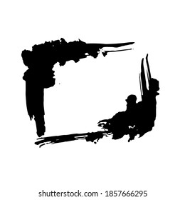 Ink vector brush stroke frame. Vector illustration. Grunge texture.
