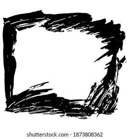 Ink vector brush stroke frame. Vector illustration. Grunge texture.
