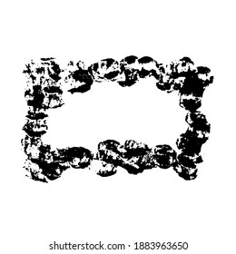 Ink vector brush stroke frame. Vector illustration. Grunge texture.