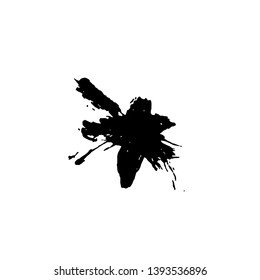 Ink vector brush stroke star. Vector illustration. Grunge texture.