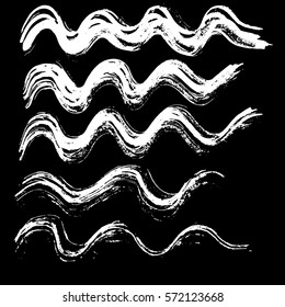 Ink vector brush strokes background. Vector illustration. Grunge wave texture.