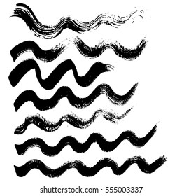 Ink vector brush strokes. Vector illustration. Grunge texture