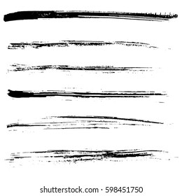 Ink vector brush strokes. Vector illustration. Grunge hand drawn watercolor texture.