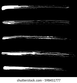 Ink vector brush strokes. Vector illustration. Grunge hand drawn watercolor texture.