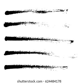 Ink vector brush strokes. Vector illustration. Grunge hand drawn watercolor texture