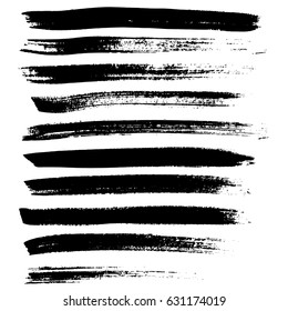 Ink vector brush strokes. Vector illustration. Grunge hand drawn watercolor texture.
