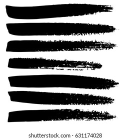Ink vector brush strokes. Vector illustration. Grunge hand drawn watercolor texture.