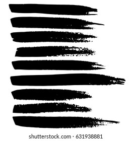 Ink vector brush strokes. Vector illustration. Grunge hand drawn watercolor texture