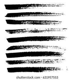 Ink vector brush strokes. Vector illustration. Grunge hand drawn watercolor texture.
