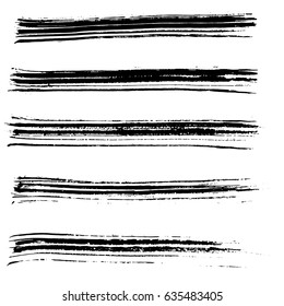 Ink vector brush strokes. Vector illustration. Grunge hand drawn watercolor texture.