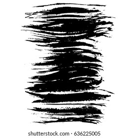 Ink vector brush strokes. Vector illustration. Grunge hand drawn watercolor texture.