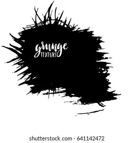 Ink vector brush strokes. Vector illustration. Grunge hand drawn watercolor texture. Space for text.