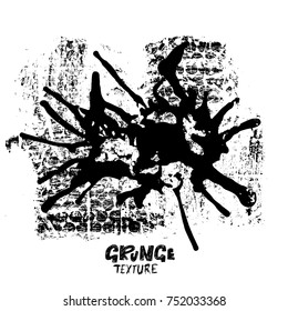 Ink vector brush strokes. Vector illustration. Grunge hand drawn watercolor texture.