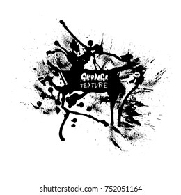Ink vector brush strokes. Vector illustration. Grunge hand drawn watercolor texture. Space for text.