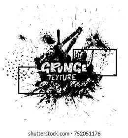 Ink vector brush strokes. Vector illustration. Grunge hand drawn watercolor texture. Space for text.