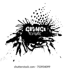 Ink vector brush strokes. Vector illustration. Grunge hand drawn watercolor texture. Space for text