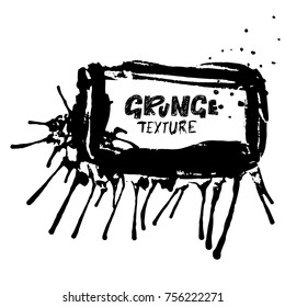 Ink vector brush strokes. Vector illustration. Grunge hand drawn watercolor texture. Space for text.