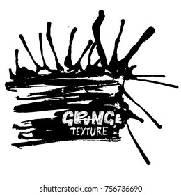 Ink vector brush strokes. Vector illustration. Grunge hand drawn watercolor texture. Space for text.