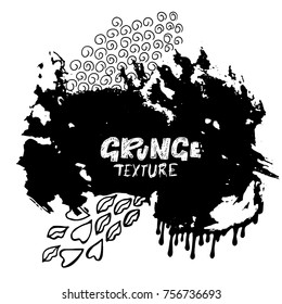 Ink vector brush strokes. Vector illustration. Grunge hand drawn watercolor texture.