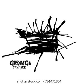 Ink vector brush strokes. Vector illustration. Grunge hand drawn watercolor texture. Space for text.