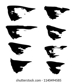 Ink vector brush strokes set. Vector illustration. Grunge hand drawn watercolor texture.