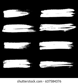 Ink vector brush strokes set. Vector illustration. Grunge hand drawn watercolor texture.