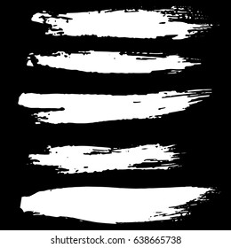 Ink vector brush strokes set. Vector illustration. Grunge hand drawn watercolor texture.