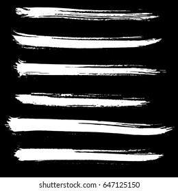 Ink vector brush strokes set. Vector illustration. Grunge hand drawn watercolor texture.