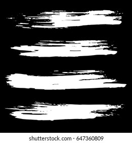 Ink vector brush strokes set. Vector illustration. Grunge hand drawn watercolor texture.