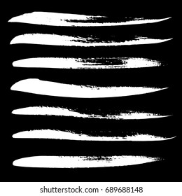Ink vector brush strokes set. Vector illustration. Grunge hand drawn watercolor texture.
