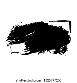 Ink vector dry brush frame. Vector illustration. Grunge hand drawn watercolor texture. Space for text.