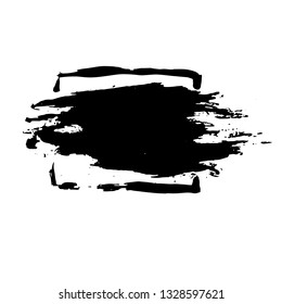 Ink vector dry brush frame. Vector illustration. Grunge hand drawn watercolor texture. Space for text.
