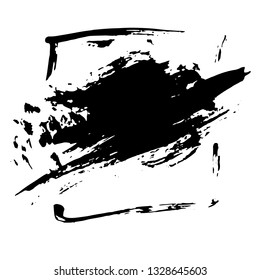 Ink vector dry brush frame. Vector illustration. Grunge hand drawn watercolor texture. Space for text.