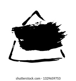Ink vector dry brush frame. Vector illustration. Grunge hand drawn watercolor texture. Space for text.
