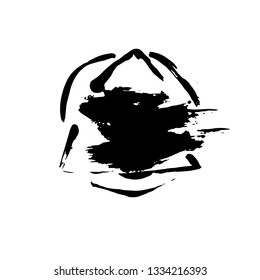 Ink vector dry brush frame. Vector illustration. Grunge hand drawn watercolor texture. Space for text.