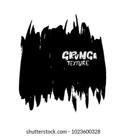 Ink vector dry brush stroke. Vector illustration. Grunge hand drawn watercolor texture. Space for text.