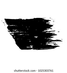 Ink vector dry brush stroke. Vector illustration. Grunge hand drawn watercolor texture. Space for text.