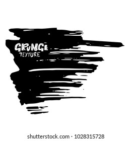Ink vector dry brush stroke. Vector illustration. Grunge hand drawn watercolor texture. Space for text.