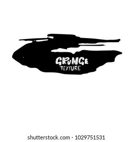 Ink vector dry brush stroke. Vector illustration. Grunge hand drawn watercolor texture. Space for text.