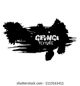 Ink vector dry brush stroke. Vector illustration. Grunge hand drawn watercolor texture. Space for text.