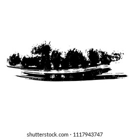 Ink vector dry brush stroke. Vector illustration. Grunge hand drawn watercolor texture. Space for text.